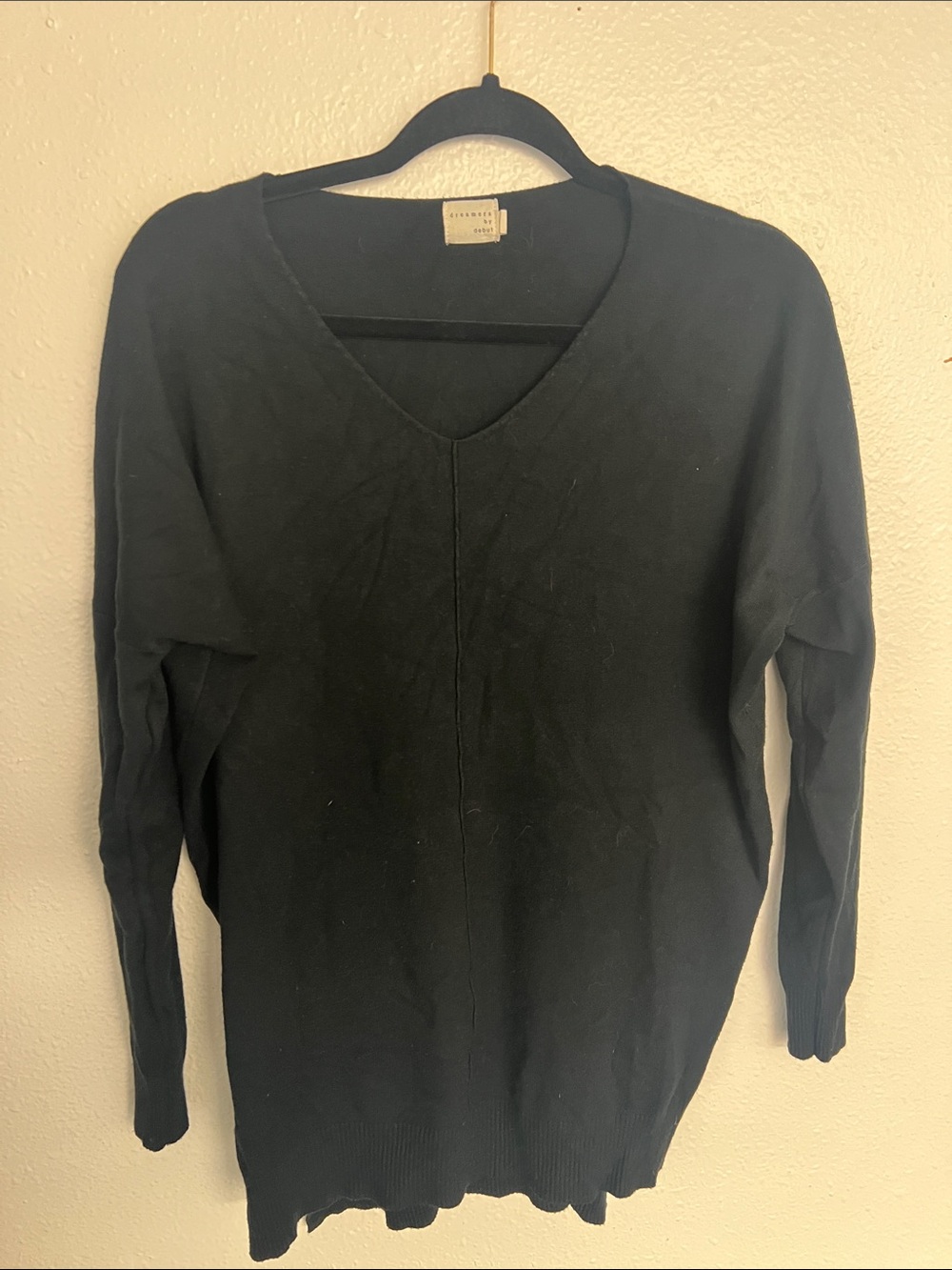 Dreamers by Debut Black V-Neck Knit Top